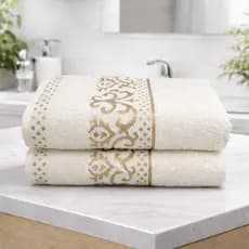 Kit 2 Toalha de Banho Macia Luxo Premium 75x130cm 100% Algodão Magestic Jacquard Alta Absorção