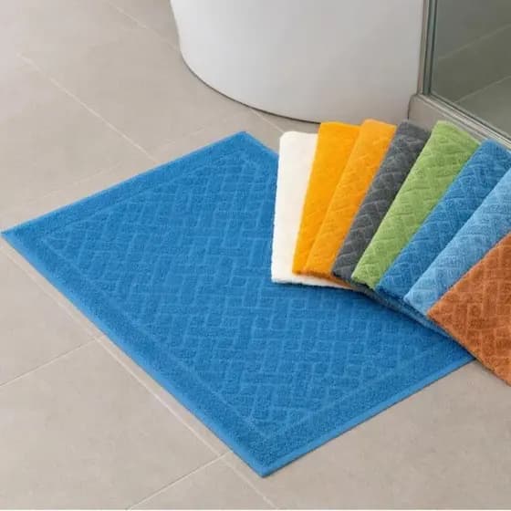 Kit 2  Tapete Piso Banheiro Toalha 100% Algodão Felpudo Alta Absorção Hotel 40x75cm