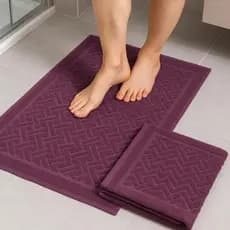 Kit 3 Tapete De Piso Premium - Saida de Banho 100% Algodão Macia Absorvente Hotel 40x75cm