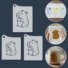 Kit Stencil Moldes Animais Capivaras para Pintura Tecido Artesanato Decoração Bolos Caixas Sacolas