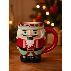 Caneca – 500ml de Porcelana Xícara de Natal Papai Noel Soldadinho Quebra-Nozes Biscoito Gingerbread