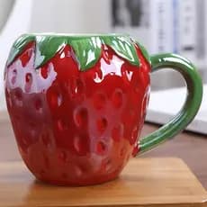 Xícara Morango De Porcelana – 500ml Caneca Com Designer Morango do Amor
