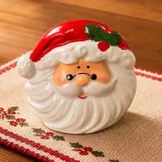 Porta Guardanapos de Natal em Porcelana – Designer Papai Noel Natalino