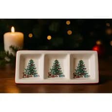 Bandeja de Natal em Porcelana – Petisqueira Designer Árvore de Natal
