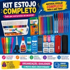 KIT ESTOJO COMPLETO MATERIAL ESCOLAR VOLTA AS AULAS - VA02