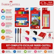 Kit Escolar Premium Faber Castell Completo Volta Às Aulas Estojo Material Escolar Original