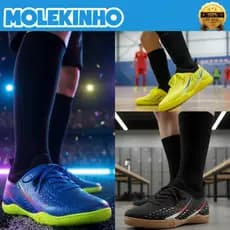 Chuteira Molekinho Meninos Society Futsal Resistente Indoor Antiderrapante Futebol Juvenil Original