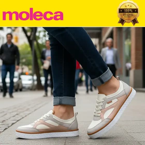 Tênis Moleca Feminino Casual Confortável Leve Macio Dia a Dia Estilo Moderno Caminhada Trabalho Versátil