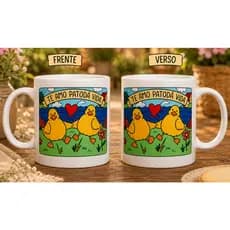 Caneca Divertida Te Amo Patoda Vida 325ml Porcelana Presente Criativo para Casal