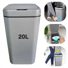 Lixeira Automática 16L/20L com Sensor de Movimento Cinza –Grande Volume Anti Odor
