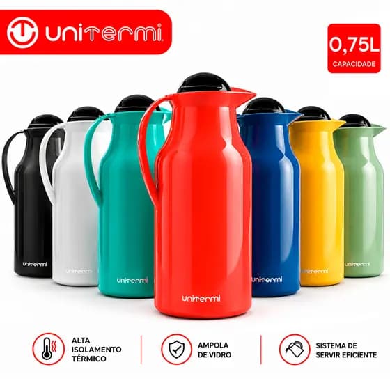 Garrafa Térmica Unitermi 750ml Siena Varias Cores para Café Chá Chimarrão Escritório Elegante