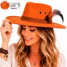 Chapeu Camurça Cowboy Country Elegante Cavalgada Unissex Boiadeiro Vaqueiro Rodeio Americano