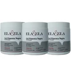 🔥 Kit 3x Gel Pimenta Negra ELA & ELA 500g – Poder Máximo Redutor e Modelador 🔥