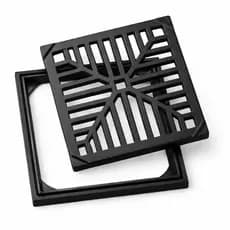 Ralo De Ferro Fundido 10x10 C/Caixilho Para Área Externa Preto