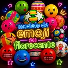 Kit 6/12/24 Bolas Vinil Emoji Dentinho de Leite Inflável Infantil 21cm Festa Recreação Doação Prenda