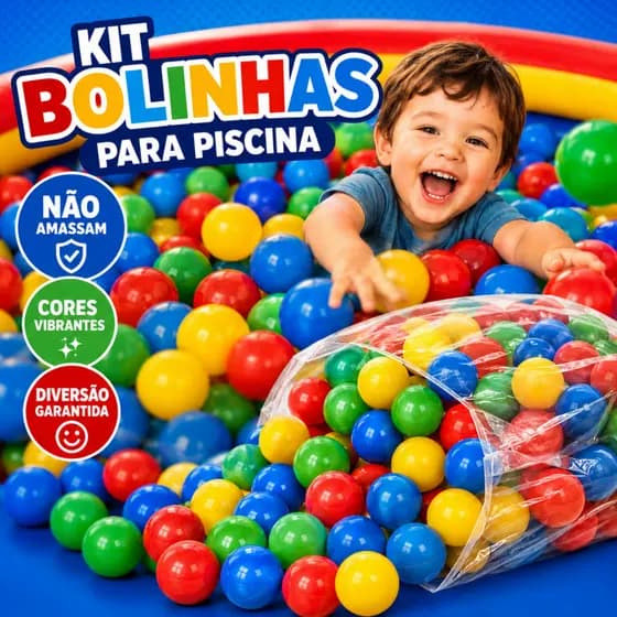 Pacote Bolinhas Para Piscina De Bolinhas Coloridas 76mm Não Amassam Brinquedoteca Playground Cercadinho Infantil