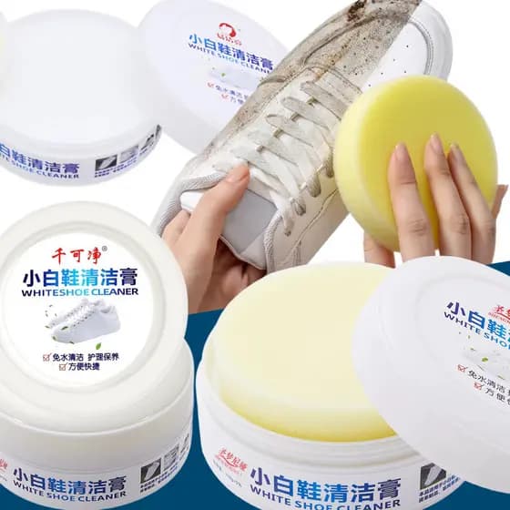 Creme De Limpeza De Sapatos Brancos 120G/260G -Removedor Versátil De Manchas E Solução De Clareamento Com Esponja