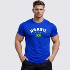 Camisa Dry Fit Brasil 04 - Camiseta Ideal Pra Treinos Corrida Esporte Casual Básica