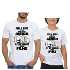 Kit 2 camisetas dia dos pais tal pai tal filho melhores amigos