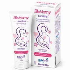 Lanolina Ellamamy 50g Creme Para Amamentação Protege Seios e Previne Rachaduras Fissuras nos Mamilos