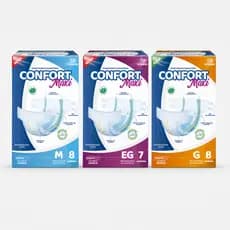 Kit 5 Pct Fraldas Geriátricas Confort Maxi M/G/EG
