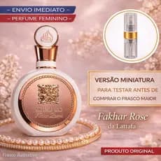 Perfume feminino Fakhar Rose - Marca: Lattafa - FLORAL MARCANTE, ELEGANTE E INCOMPARÁVEL - GANHE BRINDE SURPRESA