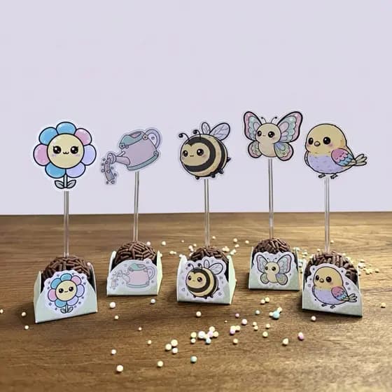 Tags Toppers P/ Docinho Doces jardim encantado - Jardim
