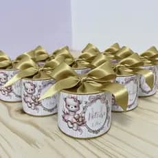 kit Tubolatas Ursinha Rosa personalizada 5x6cm / lembrancinha de aniversário/maternidade/chá de bebê