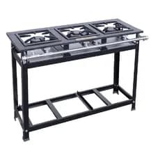 Fogão Industrial 3 Bocas Cristal Aço Baixa Pressão 30x30 A Gás Perfil 5
