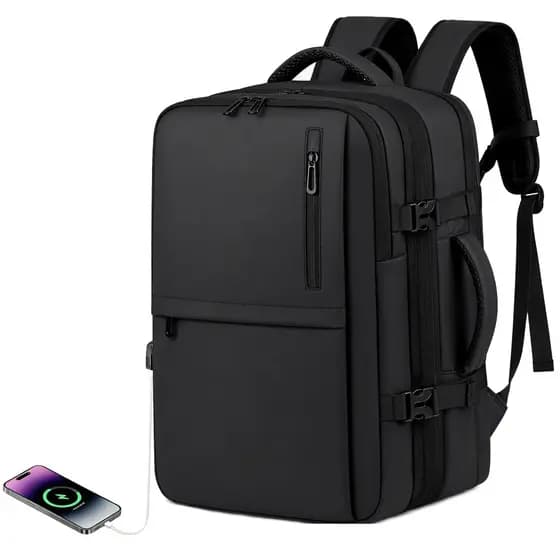 Mochila Masculina Impermeável para Notebook com Porta USB, Mochila Executiva de Viagem e Trabalho