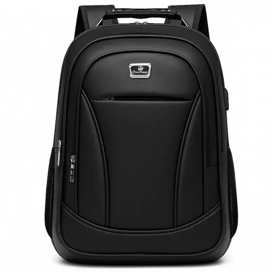 Inativo Mochila PU Grande Executiva Para Notebook Trabalho Faculdade Reforçada Cabo De Aço USB
