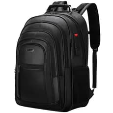 Mochila Grande Capacidade PU Impermeável Masculina Reforçada Alça de Aço Viagem Executiva p/ Notebook 17''