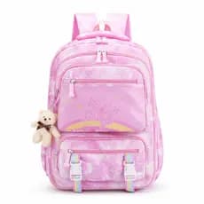 Mochila Escolar para Menina Infantil Fofa com Estampa Colorida e Abertura 180º Leve e Prática