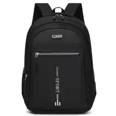 Mochila Masculina Preta Reforçada Impermeável Grande Capacidade para Trabalho Viagem Escola e Uso Diário