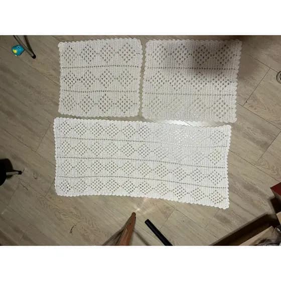 tapete crochê, jogo de tapete, tapete artesanal, decoração casa, tapete banheiro, tapete cozinha, crochê feito à mão