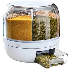 Organizador Dispenser Giratório Para Cereais Grãos Alimentos Com 6 Divisórias