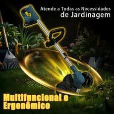 Roçadeira Elétrica Portátil Sem Fio 48V Litio 2 Baterias Aparador de Grama e Cortador de Grama com Kit de Acessórios