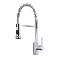 Torneira Para Pia De Cozinha 360 ° Spray Duplo Retrátil Rotativo Edição Premium-Preto/Prata