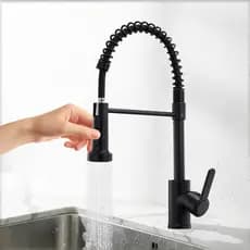 Torneira Para Pia De Cozinha 360 ° Dispositivo Gourmet Premium Retrátil Giratório Com Spray Duplo Preto Ou Prateado