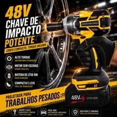 Chave De Impacto Sem Fio 2 Baterias E Soquetes 48V 2 Baterias E Vários Soquetes
