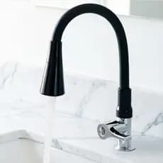 Torneira Simples Cozinha Monofria Suporte Duplo Instalação Flexível Giro Anti Respingos