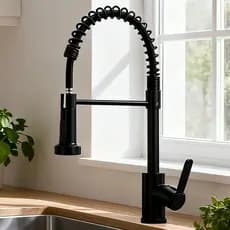 Torneira Misturador Cozinha Com Mola Retrátil Bico Spray Único Tubo Flexível Regulável