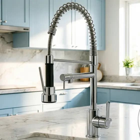 Torneira Cozinha Luxuosa Bancada 360° Giratória Spray Removível Misturador Quente E Fria