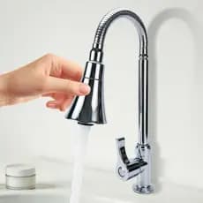 Torneira Monofria Universal Bacia Giratória Flexível Anti Respingo Dupla Instalação