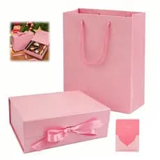 Caixa de presente de papel dobrável rígido com ímã e fita, várias cores disponíveis, 34x25x12cm, 1 peça, adequada para t