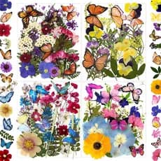 Kit 144 Flores Secas Prensadas Naturais para Resina – Artesanato DIY, Jóias, Scrapbook e Decoração de Unhas