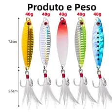 5 Iscas Artificiais De Água Média Para Robalo Pavão , Golden Dorado E Traira (Peixe)-7.9 Cm-40g