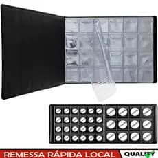 Álbum de moedas com 240 bolsos, livro de colecionar, suporte de coleção de moedas de lembrança, Organizador Portátil