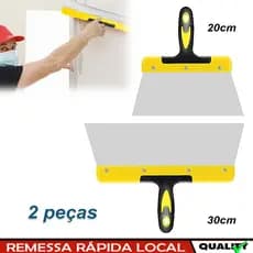 2 Peças Espátula de  Aço Inoxidável para Drywall, 20 cm e 30 cm, antiderrapantes Cabo Ergonômico Para Drywall e Pintura
