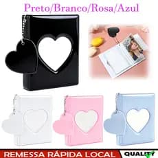 Mini álbum de Fotos Bonito Photocard Pasta Amor Coração Oco Capa Foto Titular do Cartão Livro, Vazado Em Formato Coração